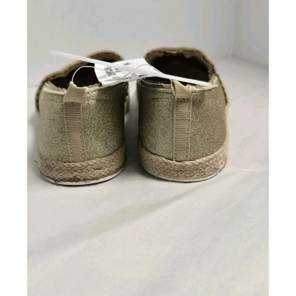 Osh Kosh B'gosh Belle Gold Glitter Sparkle Slip On Espadrille Shoes Adorable 1‎